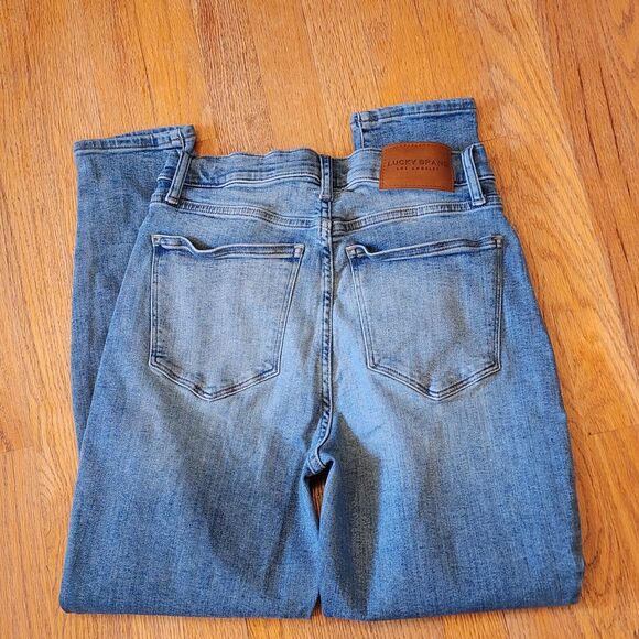 Lucky Brand High Rise Skinny Ankle Light Wash Button Front Jeans Siz 8/29 - Picture 2 of 9